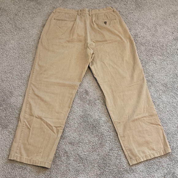 JCrew Factory 34x30 Relaxed Fit Tan Khaki Pants, Straight Leg - Picture 3 of 5